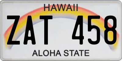HI license plate ZAT458