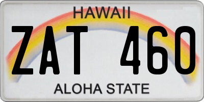 HI license plate ZAT460