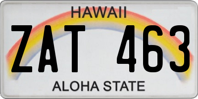 HI license plate ZAT463