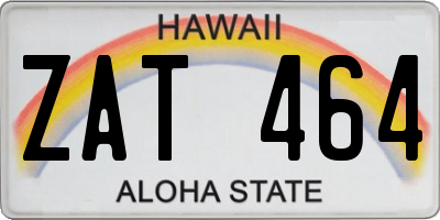 HI license plate ZAT464