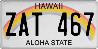 HI license plate ZAT467