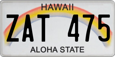 HI license plate ZAT475