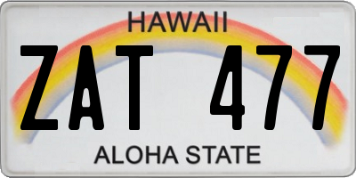 HI license plate ZAT477