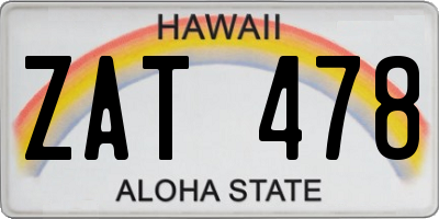 HI license plate ZAT478