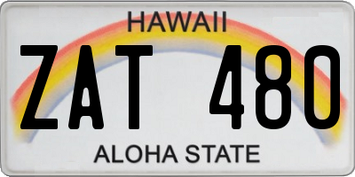 HI license plate ZAT480