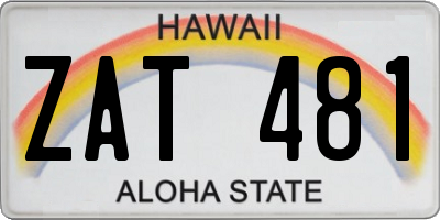 HI license plate ZAT481