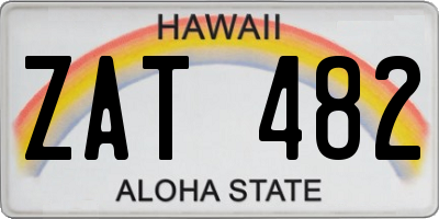 HI license plate ZAT482