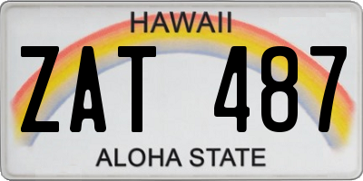 HI license plate ZAT487