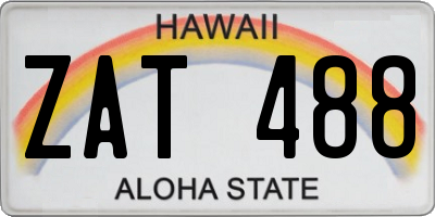 HI license plate ZAT488