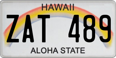 HI license plate ZAT489