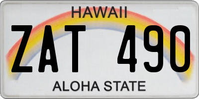 HI license plate ZAT490