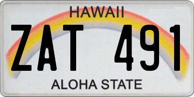 HI license plate ZAT491