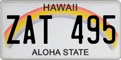 HI license plate ZAT495