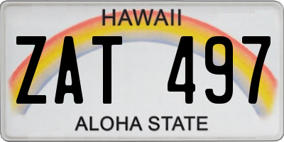 HI license plate ZAT497