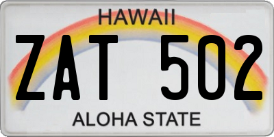 HI license plate ZAT502