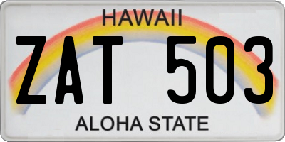 HI license plate ZAT503