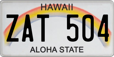 HI license plate ZAT504