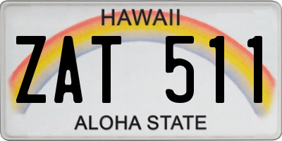 HI license plate ZAT511