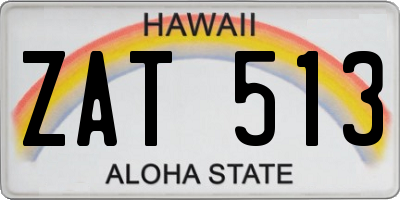 HI license plate ZAT513