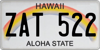 HI license plate ZAT522