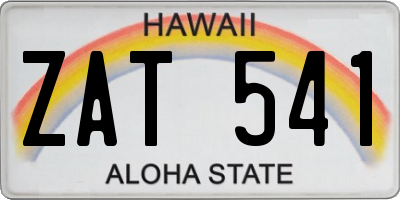 HI license plate ZAT541