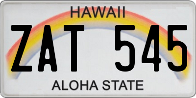 HI license plate ZAT545