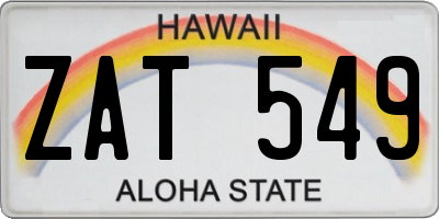 HI license plate ZAT549