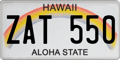 HI license plate ZAT550