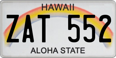 HI license plate ZAT552