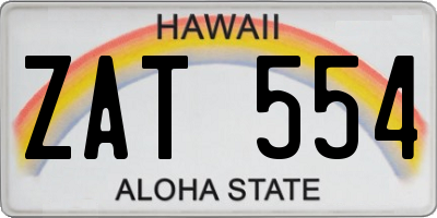 HI license plate ZAT554