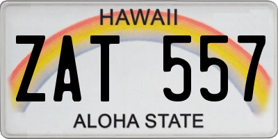 HI license plate ZAT557