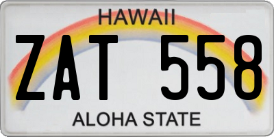 HI license plate ZAT558