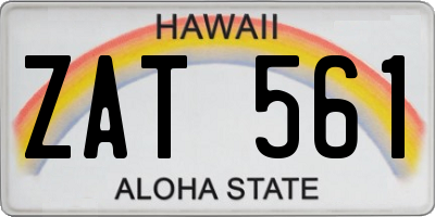 HI license plate ZAT561