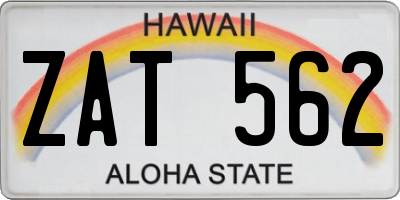 HI license plate ZAT562