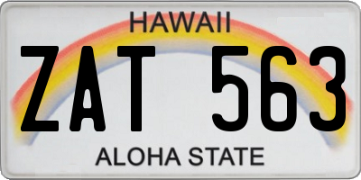 HI license plate ZAT563