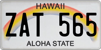 HI license plate ZAT565