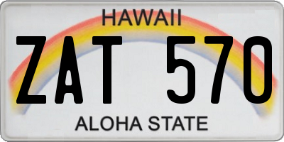 HI license plate ZAT570
