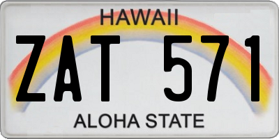 HI license plate ZAT571