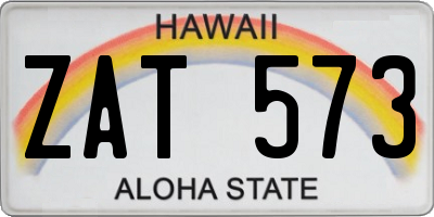 HI license plate ZAT573