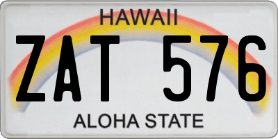 HI license plate ZAT576
