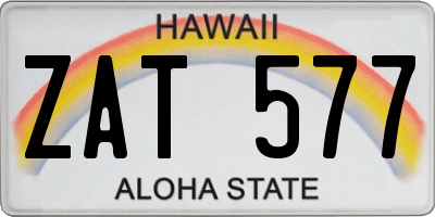 HI license plate ZAT577