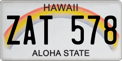 HI license plate ZAT578
