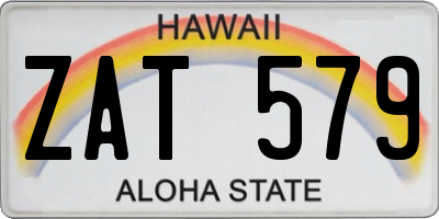 HI license plate ZAT579