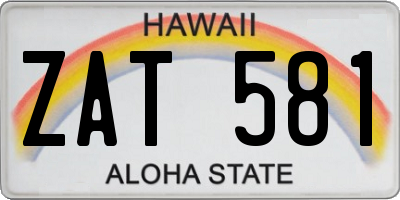 HI license plate ZAT581