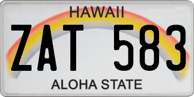 HI license plate ZAT583