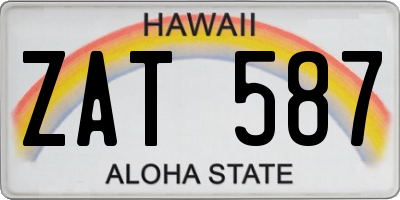 HI license plate ZAT587