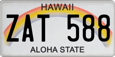 HI license plate ZAT588