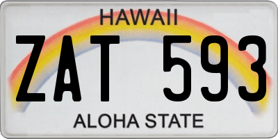 HI license plate ZAT593