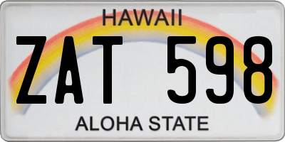 HI license plate ZAT598