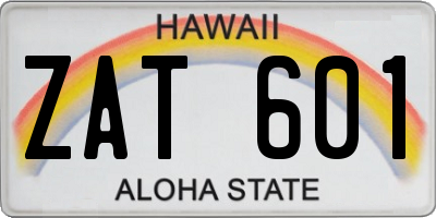 HI license plate ZAT601